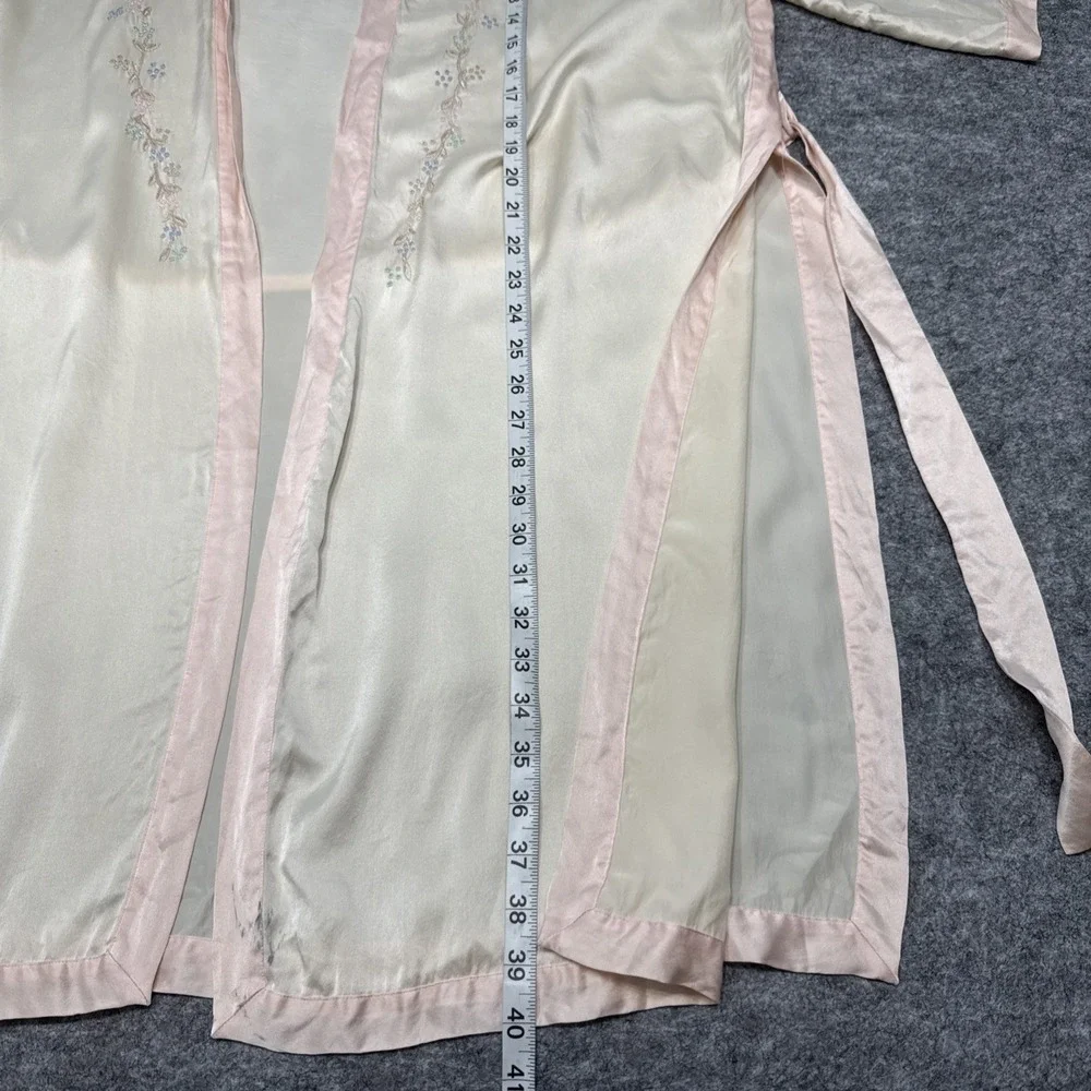 Vintage Victorias Secret silk robe slip dress set large embroidered coquette